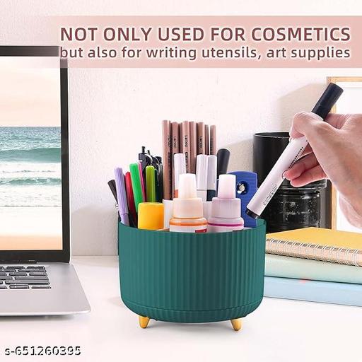 360° Rotating Green Makeup Brush Holder - Cosmetic Organizer for Bathroom or Vanity - Holds Brushes, Skincare, Nail Polish, Art Supplies, and Daily Essentials - WYNAMIX store
