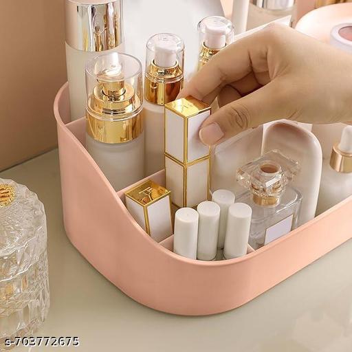 MakeUp Organizer Stand Desk Storage Dressing Table Organiser Cosmetic Organizer  Box Skin  Care Table Bathroom Organiser Makeup Storage  Box Makeup Vanity with Transparent Drawer(Pink) - WYNAMIX store