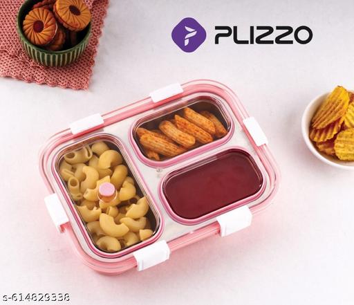 Stylish Pink Stainless Steel Lunch Box for Kids & Adults | 3-Compartment Leak-Proof Tiffin with Airtight Lid | BPA-Free, Rust-Resistant | Ideal for Office, School & Travel | 1000ml Capacity - WYNAMIX store