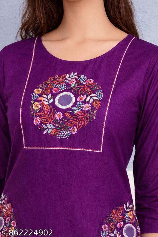 Women Embroidered Kurta Palazzo Set | Traditional Straight Kurti Set for Festive, Office & Casual Wear - WYNAMIX store