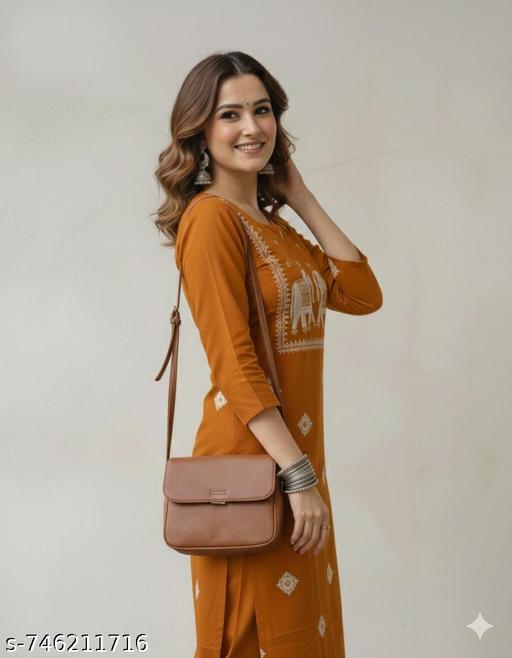 Stylish Women Kurti Pant Set Cotton Blend Printed Ethnic Wear Trendy Look - WYNAMIX store