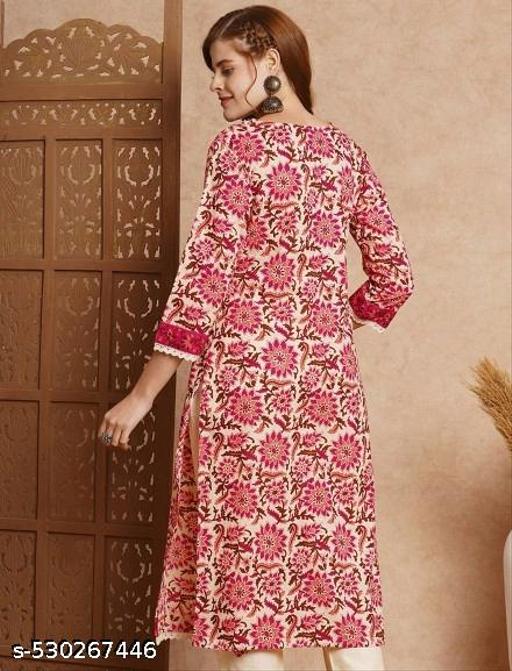 V Neck Floral Printed Single Kurta Only - WYNAMIX store