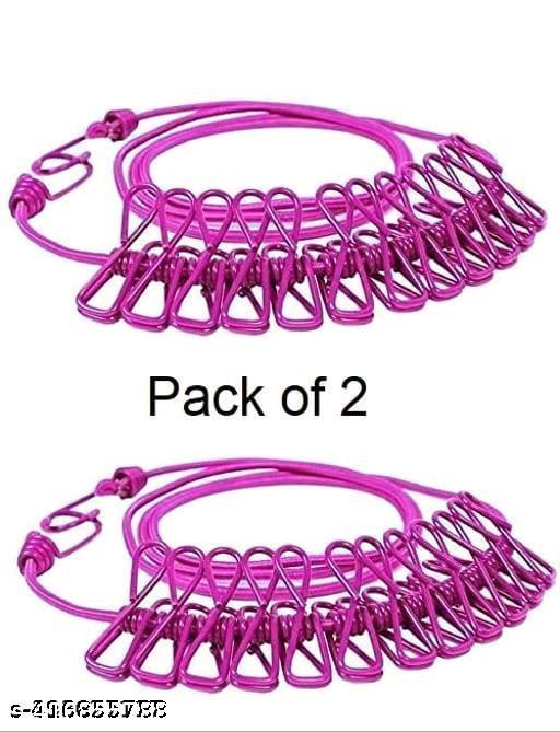 Cloth Rope for Cloth Drying Rope with Hooks Rope for Drying Clothes Hanging Rope with 12 Clips for Clothes Drying Wire for Clothes Drying Clothes Rope for Drying with Hooks Cloth line Rope - WYNAMIX store