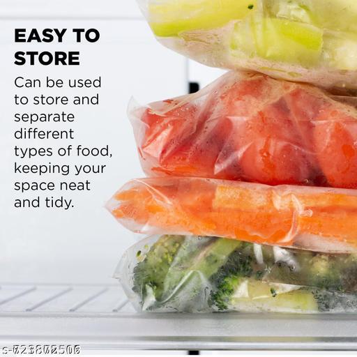 (6 ZIPPER) Plastic Zip Lock Slider Zipper Transparent Bag For Food Storage,Fruit Vegetable Freeze Storage Pouch Bags,  Ziplock Bags Best For Fridge Storage  - WYNAMIX store