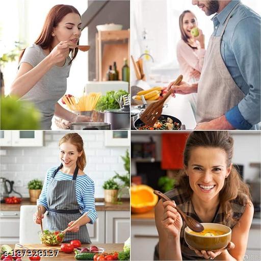 Wooden kitchen spoon set of 7   no holder  - WYNAMIX store