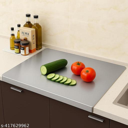 chopping board,cutting board,vegetable cutting board,steel chopping board,chopper board,meat cutting board steel, chopping board steel,steel cutting board,chopping board stainless steel,stainless steel kitchen chopping board Size 41 cm x 31 CM (Platform Large) - WYNAMIX store