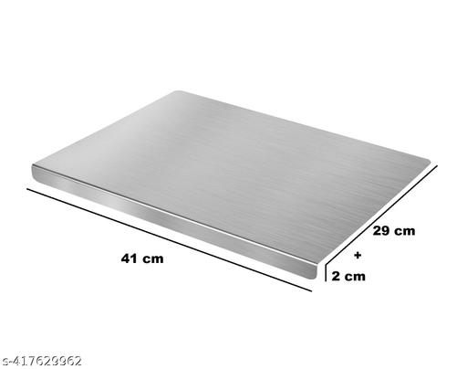 chopping board,cutting board,vegetable cutting board,steel chopping board,chopper board,meat cutting board steel, chopping board steel,steel cutting board,chopping board stainless steel,stainless steel kitchen chopping board Size 41 cm x 31 CM (Platform Large) - WYNAMIX store