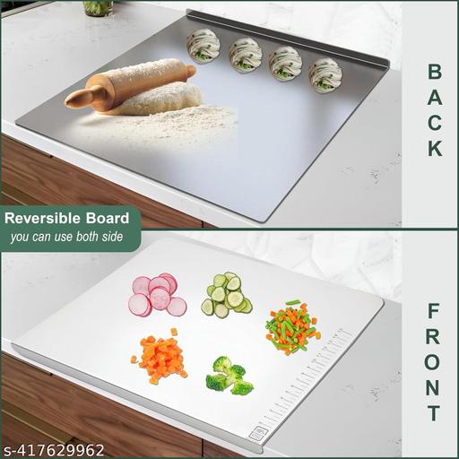 chopping board,cutting board,vegetable cutting board,steel chopping board,chopper board,meat cutting board steel, chopping board steel,steel cutting board,chopping board stainless steel,stainless steel kitchen chopping board Size 41 cm x 31 CM (Platform Large) - WYNAMIX store