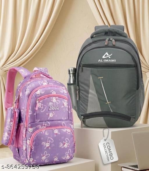 Medium 30L Laptop Bagpack Girl And Boy Unisex Bagpack For Stylish-Trending/College/Office/School/Casual/Daily Use Bagpack (purple, grey) - WYNAMIX store