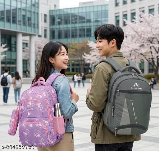Medium 30L Laptop Bagpack Girl And Boy Unisex Bagpack For Stylish-Trending/College/Office/School/Casual/Daily Use Bagpack (purple, grey) - WYNAMIX store