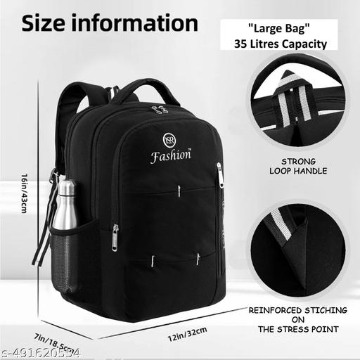 New Backpack/Large 35 L BLACK Laptop Backpack for MEN and WOMEN backpack for school–college - WYNAMIX store