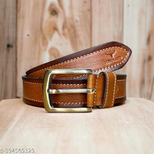 TOROLAND BROWN MEN CASUAL GENUINE LEATHER BELT - WYNAMIX store