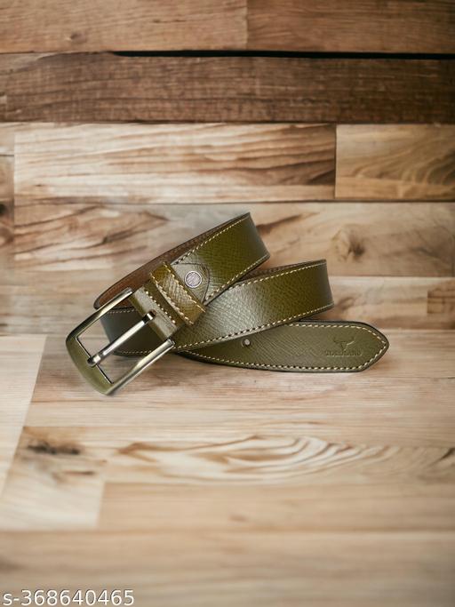 TOROLAND OLIVE GREEN MEN CASUAL GENUINE LEATHER BELT - WYNAMIX store