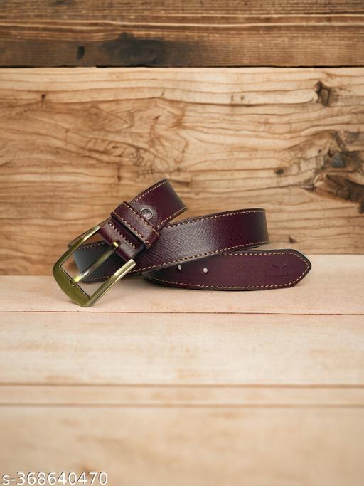 TOROLAND MAROON MEN CASUAL GENUINE LEATHER BELT - WYNAMIX store