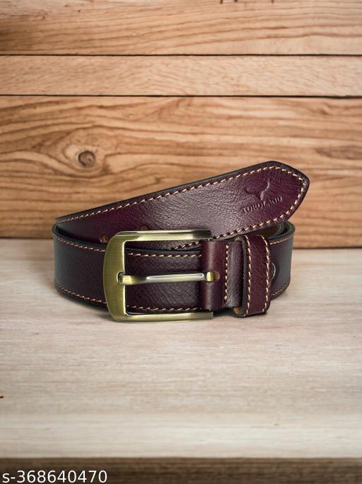 TOROLAND MAROON MEN CASUAL GENUINE LEATHER BELT - WYNAMIX store