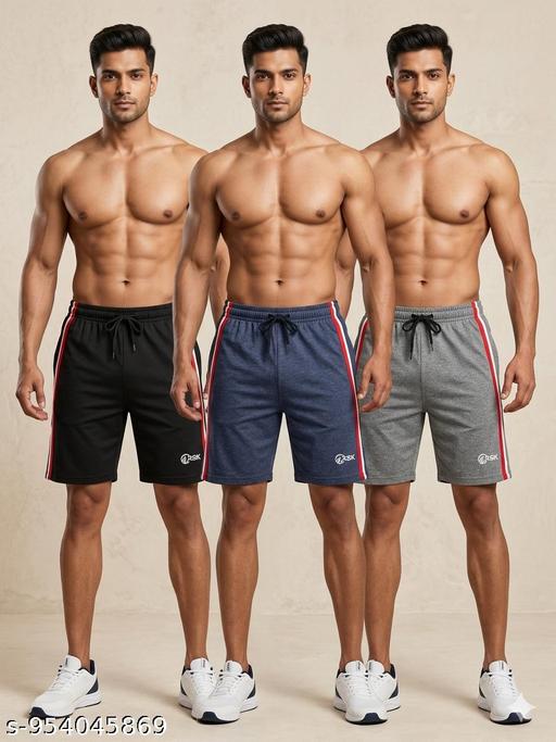 Men Casual Shorts Combo Pack of 3 | Sports Gym Running Shorts for Men | Comfortable Daily Wear Shorts-02 - WYNAMIX store