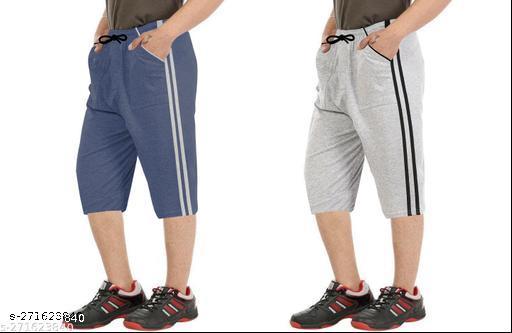 DHISHA Men Solid Bermudas Three Fourth(pack of 2) - WYNAMIX store