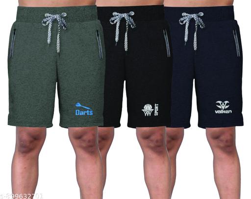 Men shorts pack of 3 cotton regular use sports  - WYNAMIX store