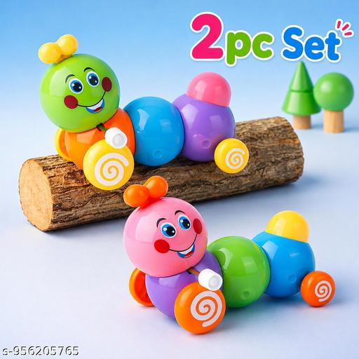 Zunbella Colorful Caterpillar Toy 2 Pcs Set for Kids | Push & Roll Toy | Cute Cartoon Baby Toy for Boys & Girls - WYNAMIX store