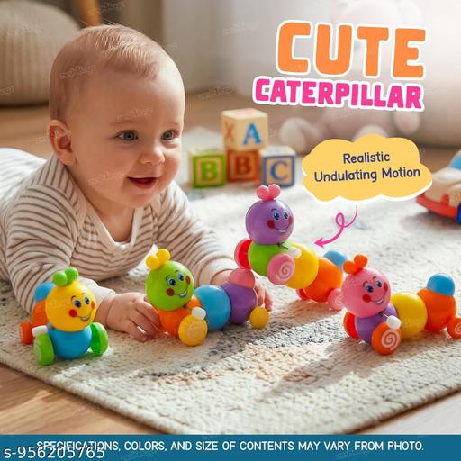 Zunbella Colorful Caterpillar Toy 2 Pcs Set for Kids | Push & Roll Toy | Cute Cartoon Baby Toy for Boys & Girls - WYNAMIX store