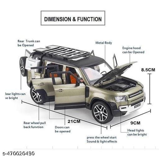 Range Rover Defender 1:32 Scale Model Car Exclusive Alloy Metal Pull Back Die-cast Car Metal Pullback Toy car with Openable Doors & Light Music Best Gifts Toys Kids. ( Color As Per Availability ) - WYNAMIX store