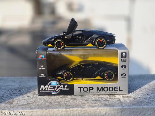 Lamborghini Black Sports Car Toy 1:32 Scale Metal Model with Pull Back Drive & Sound Light【Black】 - WYNAMIX store