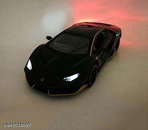 Lamborghini Black Sports Car Toy 1:32 Scale Metal Model with Pull Back Drive & Sound Light【Black】 - WYNAMIX store