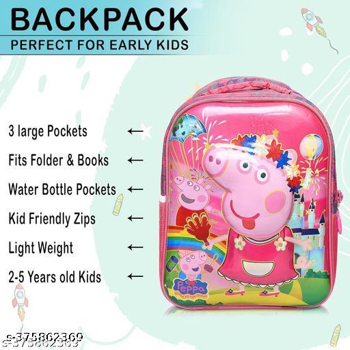 Stylbase Peppa Pig 3d School Bag For Boys And Girls Cartoon Printed Waterproof Backpack Bag Ideal For Small Kids Bag UKG Nursery 1st Class Girls School Bags 5-7 years 13 Inches - WYNAMIX store
