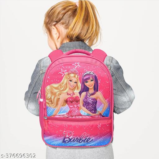 Stylbase Barbie Kids School Bags With Lunch Bag Combo Cartoon Printed Waterproof Backpack Bag With tiffin bag Ideal For Kids Bag Nursery 1st class Age 5-7 Years 15 inches   - WYNAMIX store