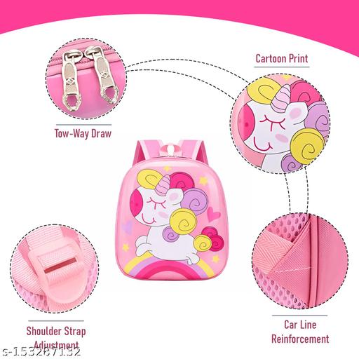 Kids Backpack – Cute Rainbow Horse Design, Waterproof School Bag for 2 to 4 Years School Students (Pink) - WYNAMIX store