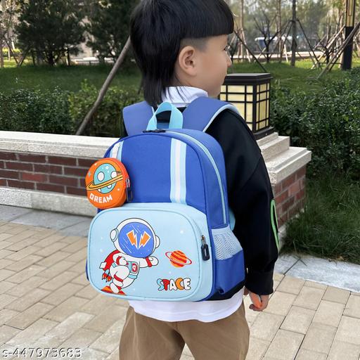 Kids Backpack, Astronaut Design, Waterproof, Ultra-light School Bag with Coin Purse for Preschool and Kindergarten Students (Royal Blue) - WYNAMIX store