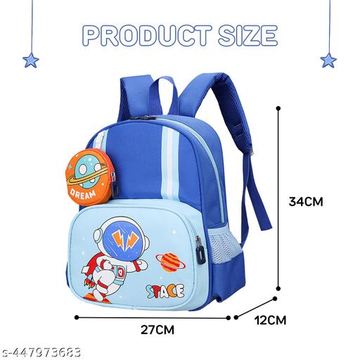 Kids Backpack, Astronaut Design, Waterproof, Ultra-light School Bag with Coin Purse for Preschool and Kindergarten Students (Royal Blue) - WYNAMIX store