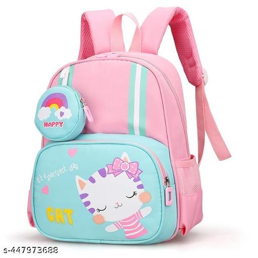 Kids Backpack, Kitten Design, Waterproof, Ultra-light School Bag with Coin Purse for Preschool and Kindergarten Students (Bright Pink) - WYNAMIX store