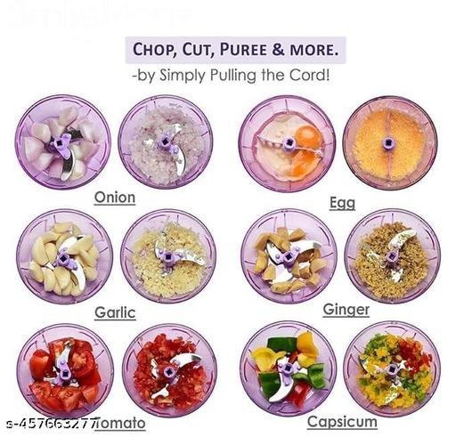 XXL 1 Liter Big Size Kitchen Dori Handy Vegetable and Fruit Manual Chopper: Effortlessly Chop Onions, Fruits, and More - 5 Stainless Steel Blades for Quick and Easy Cutting (Purple, 1000ml) - WYNAMIX store