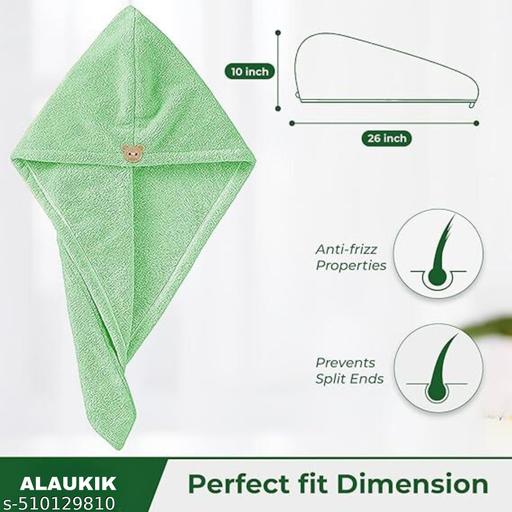 Alaukik Hair Towel Wrap Turban Microfiber, Hair Drying Towels Quick Dry Hair Hat Drying Shower Head Towels Wrapped Bath Cap Anti Frizz Hair Care Dryer Towel for Women Girl Wet/Long/Curly/Thick Hair Shower Caps heavy quality hair wrap towel (EXPORT QUALITY) (MULTICOLOR) Pack Of 3 - WYNAMIX store