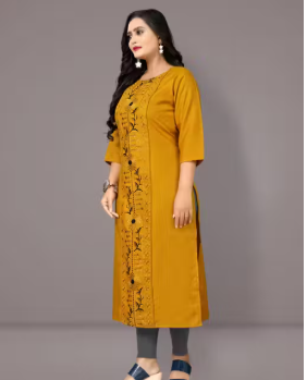 Women Cotton Blend Embroidered Plus Size Kurtis - WYNAMIX store