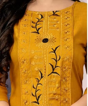 Women Cotton Blend Embroidered Plus Size Kurtis - WYNAMIX store