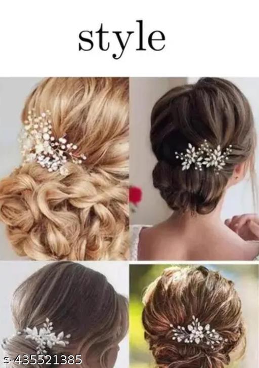 Tiara for girls and women white crystal tiara with small comb combo se Hair 2 piece comb and Tiara  Ideal for Wome - WYNAMIX store
