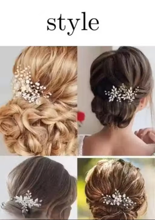Tiara for girls and women white crystal tiara with small comb combo se Hair 2 piece comb and Tiara  Ideal for Wome - WYNAMIX store