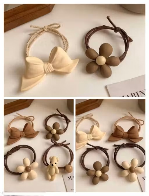 Jo Jo Enterprises Hair rubber multishape solid colour kids hair accessories Brown color - WYNAMIX store