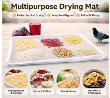 Pack of 1 Cotton Base Net Cover for Papad & Masala Drying | Reusable Food Protection Cover) - WYNAMIX store