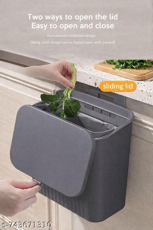 Space-Saving Dustbin For Home Compost Bin for Counter Top or Under Sink, Hanging Small Trash Can with Lid for /Bathroom/Bedroom/Office/Camping, Mountable Indoor Compost Bucket (White) (Pack of 1) - WYNAMIX store