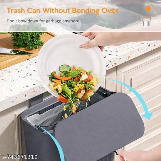 Space-Saving Dustbin For Home Compost Bin for Counter Top or Under Sink, Hanging Small Trash Can with Lid for /Bathroom/Bedroom/Office/Camping, Mountable Indoor Compost Bucket (White) (Pack of 1) - WYNAMIX store