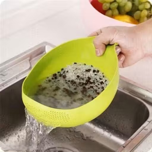 Multi-Purpose Strainer or Washer Bowl for Rice Fruits & Vegetable Rice Bowl , Rice Strainer, Bowl , Kitchen Gadget , Pack Of 2 Food Str, Vegetable Strainer , Kitchen Sieve , Washing Bowl , Unbreakable , Noodles Maker, Bowl Strainer for Rice, Fruits and Vegetables - WYNAMIX store