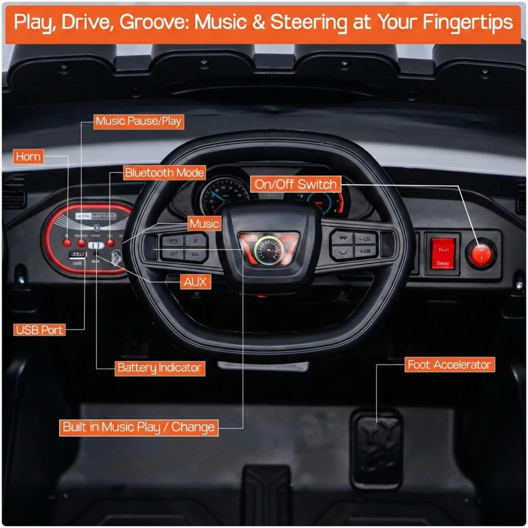 Electric Jeep-12V Rechargeable Ride - WYNAMIX store