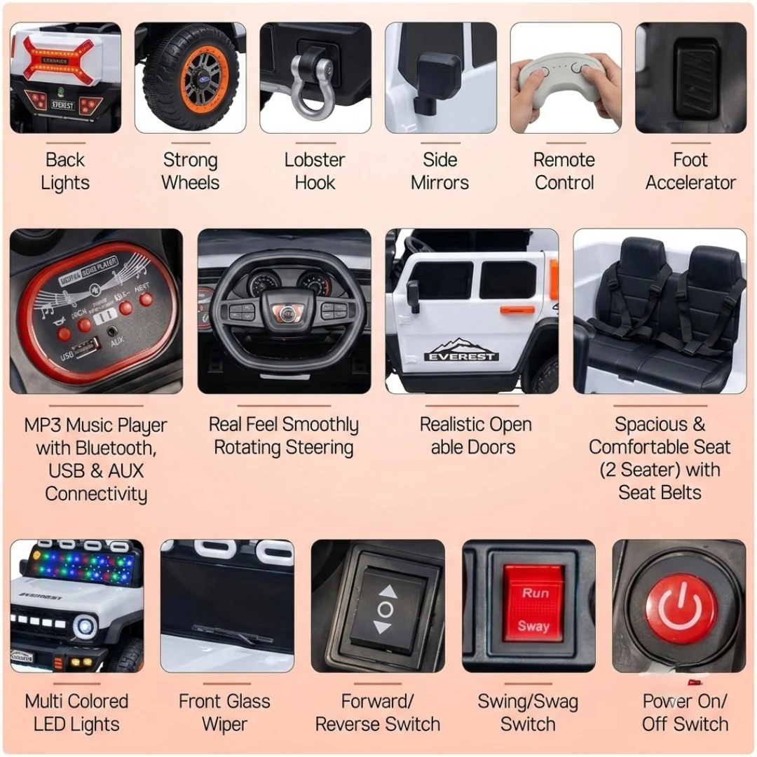 Electric Jeep-12V Rechargeable Ride - WYNAMIX store
