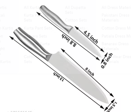2 Pc Stainless Steel Knife High German Stainless Steel Vegetable, Meat Cleaver Butcher Chef Kitchen - WYNAMIX store