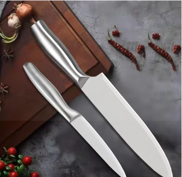 2 Pc Stainless Steel Knife High German Stainless Steel Vegetable, Meat Cleaver Butcher Chef Kitchen - WYNAMIX store