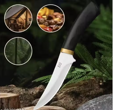 Prinzex Premium Curved Stainless Steel Curved Chef Knife with Ergonomic Non-Slip Handle, Stainless Steel Knife with Protective Leather Sheath, Multi-Purpose Kitchen Cutting, Slicing & Chopping Knife, Stainless Steel Blade for Precision Cutting, Multipurpose Blade for Vegetable, Fruits Cutting - WYNAMIX store