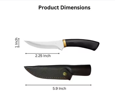 Prinzex Premium Curved Stainless Steel Curved Chef Knife with Ergonomic Non-Slip Handle, Stainless Steel Knife with Protective Leather Sheath, Multi-Purpose Kitchen Cutting, Slicing & Chopping Knife, Stainless Steel Blade for Precision Cutting, Multipurpose Blade for Vegetable, Fruits Cutting - WYNAMIX store